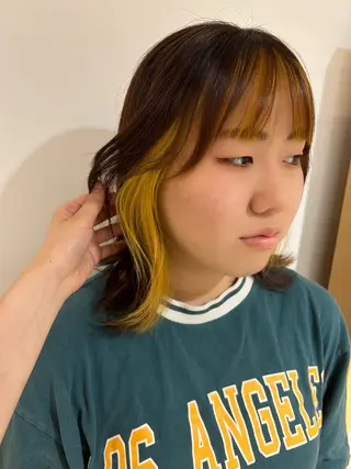 ミディアム カラー 関口 桃花🌷 暖色カラーのヘアスタイル