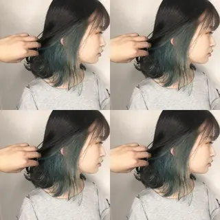 ミディアム カラー ヘアアレンジ 竹内啓太 ボブのヘアスタイル