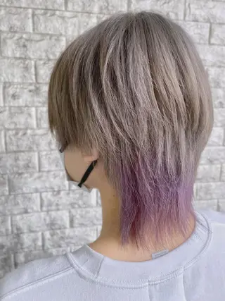 ミディアム カラー メンズ EMANON新宿南口所属・🦄中性ウルフ ☁️Shiori🦄のヘアスタイル