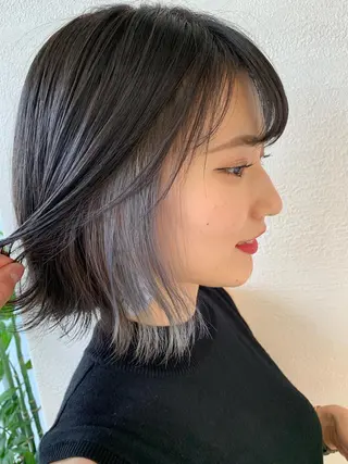 セミロング カラー パーマ ヘアアレンジ マツエク・マツパ レイヤー＆カラー 人気美容師倉崎涼のヘアスタイル