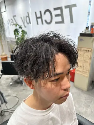 ミディアム パーマ ヘアアレンジ メンズ Mens Salon Gray by NYNY所属・メンズ特化美容師 コーショーのヘアスタイル