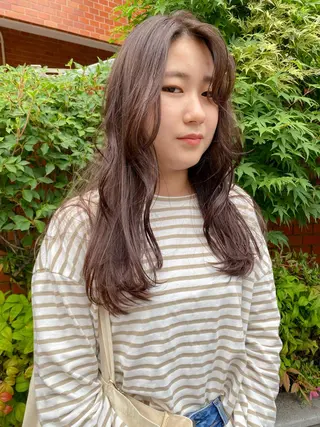 セミロング カラー irwi/イルウィ所属・miku🎀門前仲町 ブリーチ・レイヤーのヘアスタイル