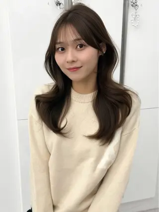 ミディアム カラー ヘアアレンジ 最小顔周り&レイヤー 特化/池袋/kokiのヘアスタイル