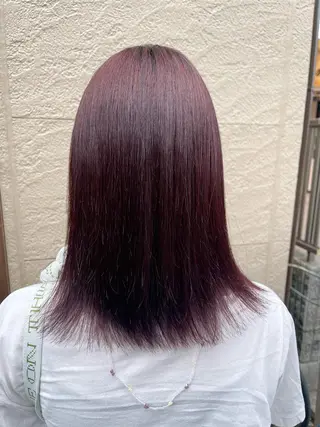 ミディアム カラー ボブ/インナーカラー ショート/佐野祥子のヘアスタイル