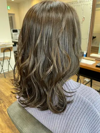 ミディアム カラー パーマ TELA HAIR 守谷のヘアスタイル