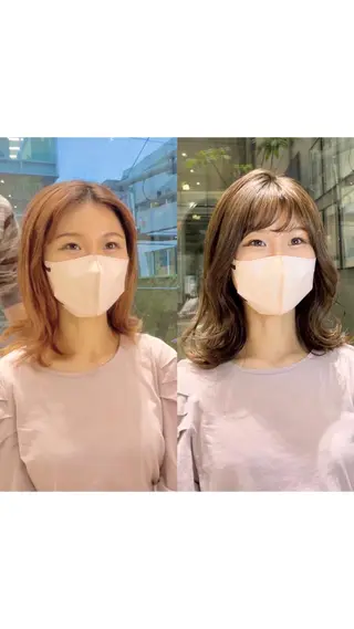 ミディアム KURO/韓国ヘア /レイヤーカットのヘアスタイル