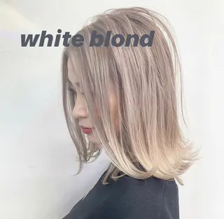 ミディアム カラー ヘアアレンジ ハイトーン/美髪矯正 🍃大江拓実のヘアスタイル