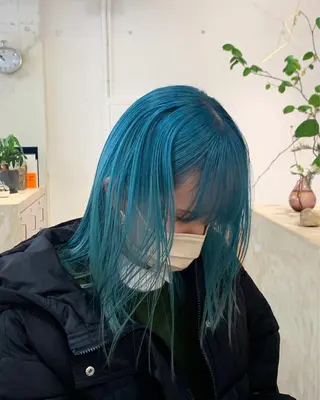 ミディアム カラー 似合わせカット ケアパーマ喜来雅由のヘアスタイル