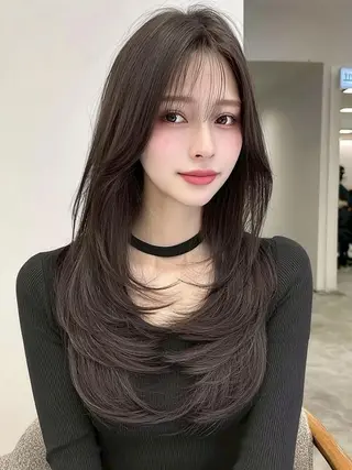 セミロング カラー 韓国/レイヤー NOISM天王寺のヘアスタイル