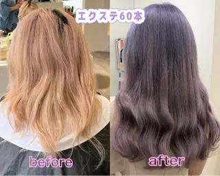 ロング カラー MOE🐈‍⬛🎀 エクステ/ワンホンのヘアスタイル