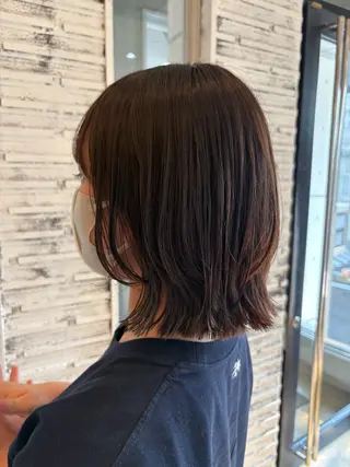 ミディアム ✨艶ブリーチカラー✨ 酸性ストレート光太郎のヘアスタイル