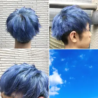 ショート カラー メンズ "PEPPU "所属・派手髪、ハイトーン ショートヘアShinのヘアスタイル