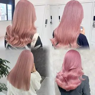 ロング カラー ブリーチなしピンク RIKU🎈のヘアスタイル