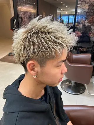 ショート カラー メンズ 上石神井メンズパーマ 飯田徹のヘアスタイル