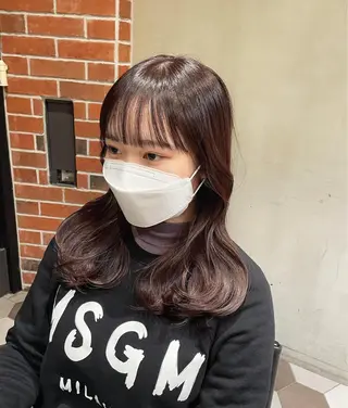 セミロング カラー ヘアアレンジ 酸性縮毛矯正🧴韓国 レイヤー/髪質改善のヘアスタイル