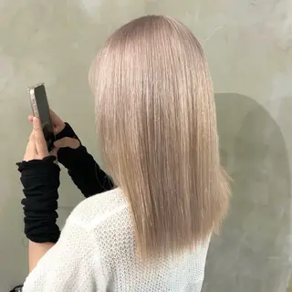 セミロング カラー ヘアアレンジ 海外/ハイトーン🪽 ☯️ami☯️のヘアスタイル