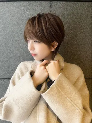 ショート カラー パーマ ヘアアレンジ メンズ キッズ ネイル マツエク・マツパ アイブロウ modek's tokyo所属・顔周りレイヤー ☺︎shunのヘアスタイル