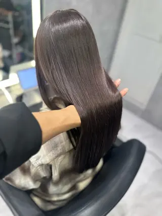 ロング カラー 透明感/ブリーチ縮毛 /髪質改善/星野純一のヘアスタイル