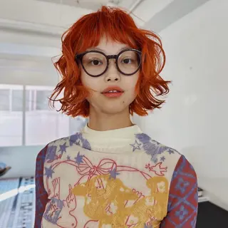 ミディアム カラー ☆RUO☆/ハイトー ンBob/デザインのヘアスタイル