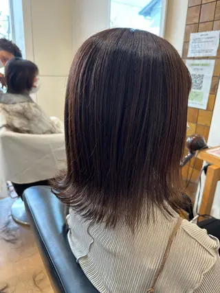 ミディアム カラー 秋山知穂🌸縮毛矯正 ショートお任せ🌸のヘアスタイル