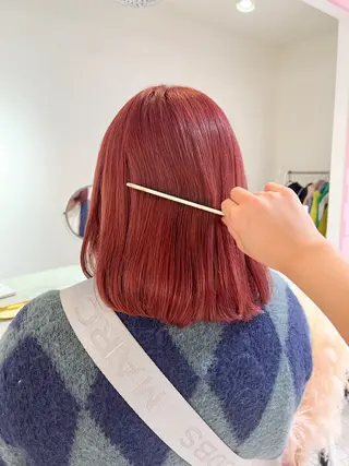 ミディアム カラー 🎀ダブルカラー/ ピンク×ガーリー🎀のヘアスタイル