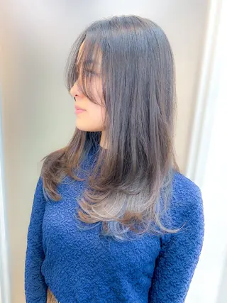 セミロング カラー 顔周りレイヤー/ボブ 銀座✨中野まさひろのヘアスタイル