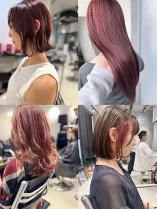 セミロング カラー パーマ ヘアアレンジ 透明感/オリーブ/ グレージュ/YUKAのヘアスタイル