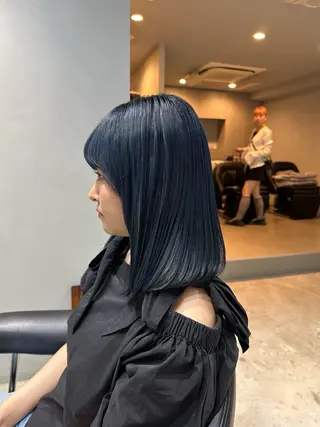 セミロング カラー ウェーブパーマ/ レイヤー/齋藤大貴のヘアスタイル