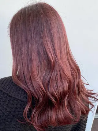 セミロング カラー パーマ ヘアアレンジ メンズ キッズ 艶ピンク*ヘアセット 🌙shioriのヘアスタイル