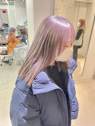 セミロング カラー 🎗 💖井上 竜 ブリーチ指名No.1のヘアスタイル