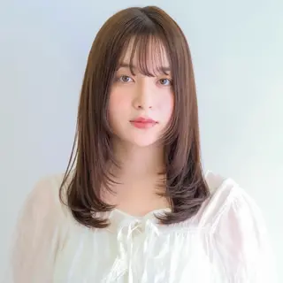セミロング カラー ねいろ/ カラーモデル募集中のヘアスタイル