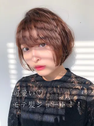 ショート カラー 顔周りレイヤー/ボブ 銀座✨中野まさひろのヘアスタイル