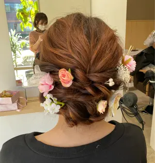 ヘアアレンジ ブリーチなしWカラー /酸性ストレート河本のヘアスタイル