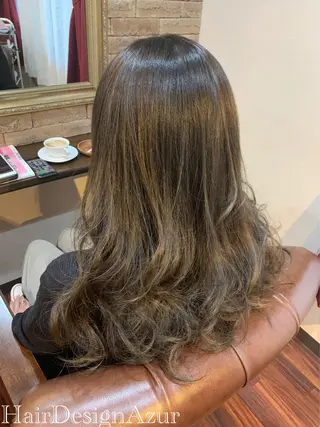ロング カラー HairDesign Azurのヘアスタイル
