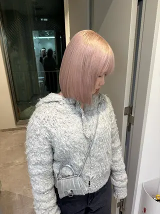 ミディアム カラー ハイトーン/ピンク カラー/めい🎀のヘアスタイル