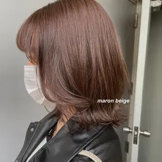 セミロング カラー Qin shaire salon 原宿店所属・レイヤーカット 韓国ヘアayameのヘアスタイル