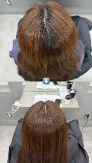 ミディアム 中根 永遠のヘアスタイル