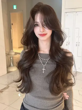 セミロング カラー 栄美容師 ケントのヘアスタイル