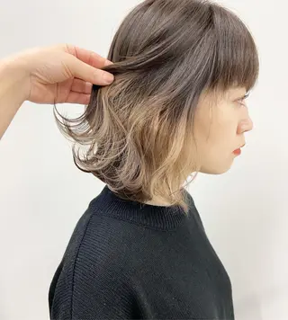 ミディアム カラー 🦄インナーカラー 🦄貫井彩花のヘアスタイル