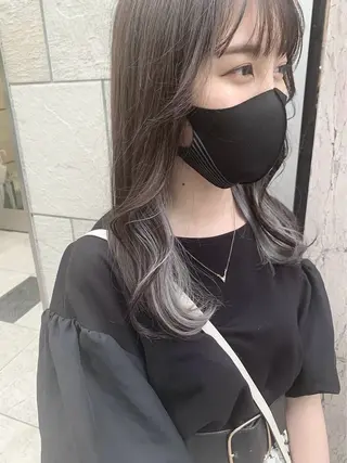 セミロング ULu. 岡山駅店 髪質改善トリートメント＆ハイトーンカラー所属・SUZU/岡山/矯正 ハイトーン/レイヤーのヘアスタイル