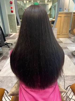 ロング 透明感カラー/カット 髪質改善/森栄範のヘアスタイル