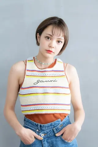 ショート カラー パーマ キッズ ヘアアレンジ メンズ ネイル マツエク・マツパ アイブロウ lore下北沢 Officialのヘアスタイル