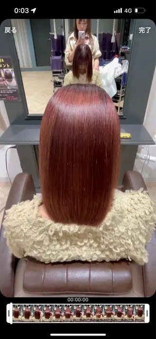 ミディアム カラー 井上 結のヘアスタイル