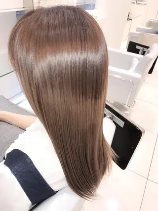 ロング 縮毛矯正/髪質改善/ ブリーチ/東陽町✨のヘアスタイル