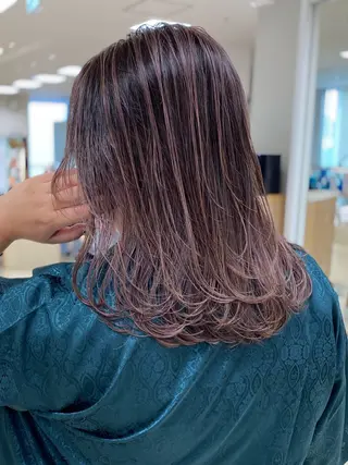 ミディアム カラー 銀座/ハイライト特化 🌿ブリーチ/片山のヘアスタイル