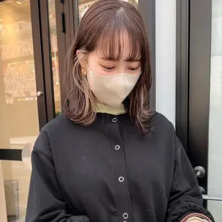 ミディアム カラー arisa/暖色 /伏見/レイヤーのヘアスタイル