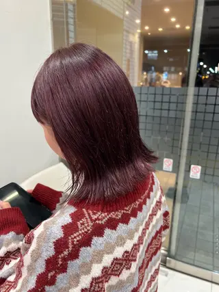 ミディアム 韓国ボブ/縮毛矯正 /レイヤーカットのヘアスタイル
