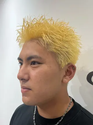 ショート カラー メンズ 【店長】メンズ職人 短髪　ハイトーン🔥のヘアスタイル