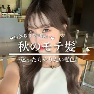 ロング カラー 透明感カラー グレージュ/あいのヘアスタイル