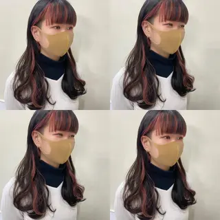 カラー エクステ ハイトーン 💭黒崎ハルカのヘアスタイル